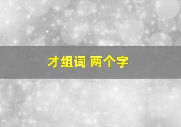 才组词 两个字